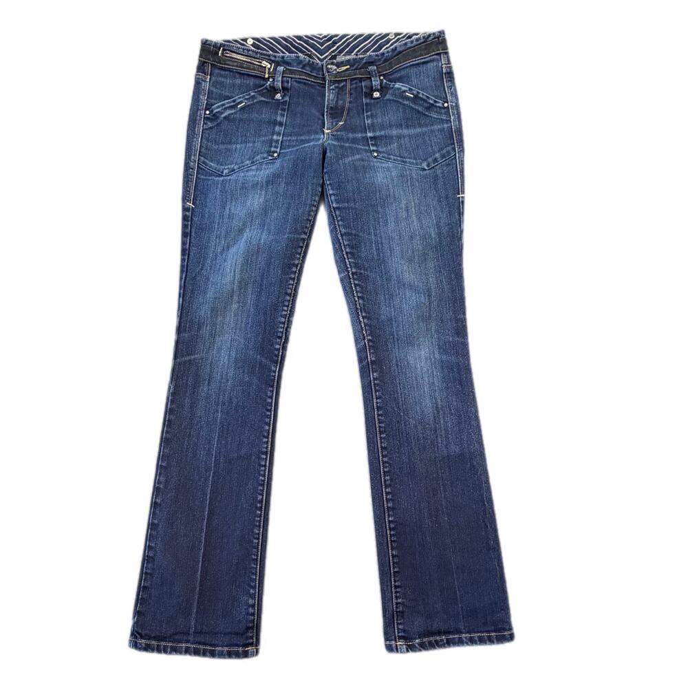 Armani Exchange A|X SHORT Dark Wash Low Rise Flare Denim Basic Classic Jeans